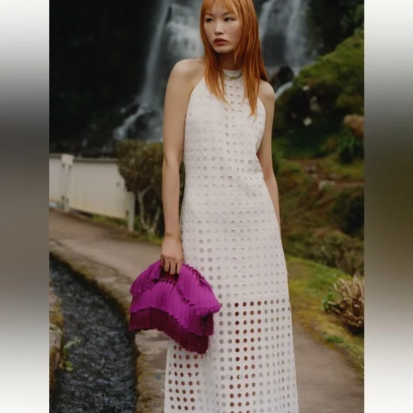 Vineet Bahl Eyelet Halter Anthropologie Dress - Picture 2 of 8